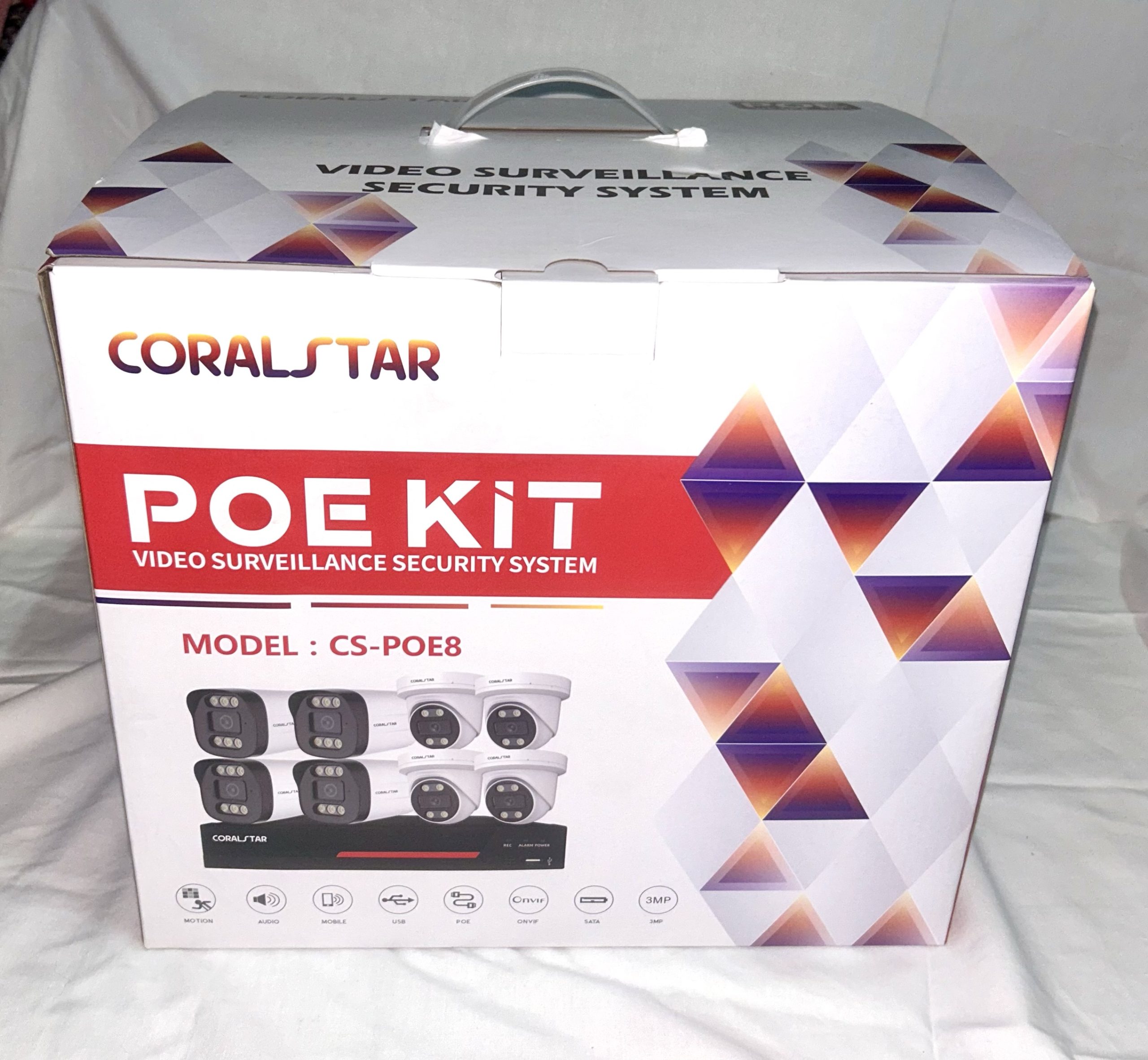 Kit cameras de surveillance ip couleur POE Colarstar