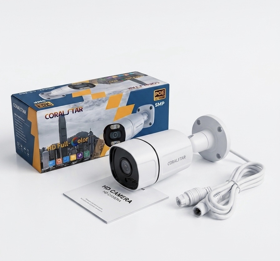 Full HD color bullet Camera ip POE 5 mp