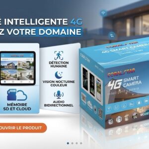 Caméra de Surveillance 4G PTZ Solaire Coralstar – Autonomie totale & Sécurité 360°
