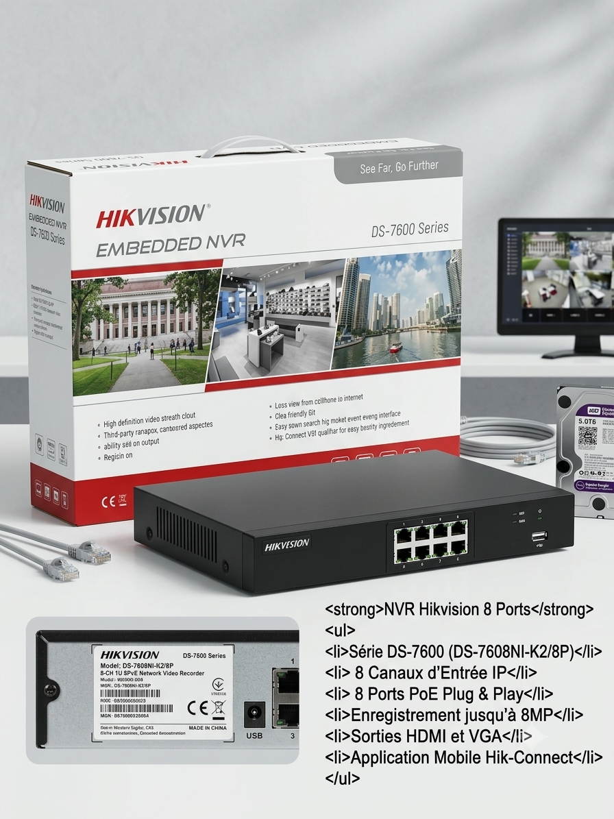 NVR Hikvision Gamme DS-7800 : La Sécurité Professionnelle Haute Définition Simplifiée – Image 3