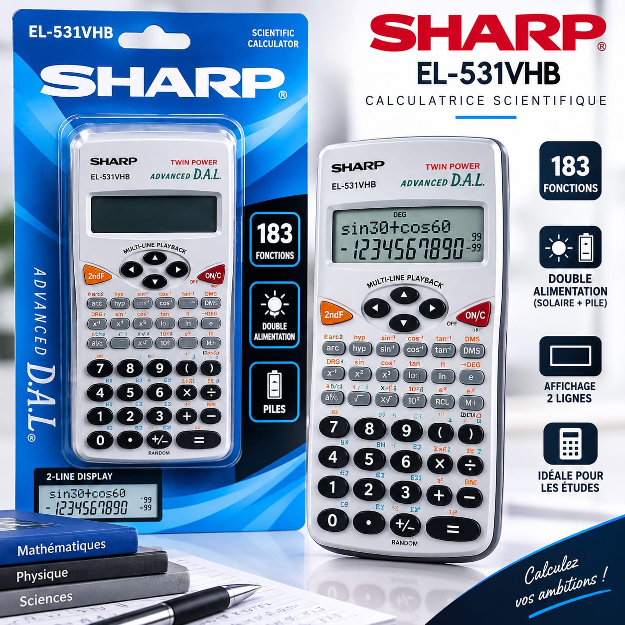 Calculatrice Scientifique Sharp EL-531VHB