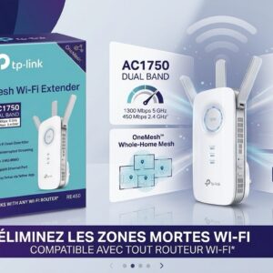 Répétiteur Wi-Fi TP-Link (AC1750 Mesh) – Couverture Wi-Fi Haute Performance